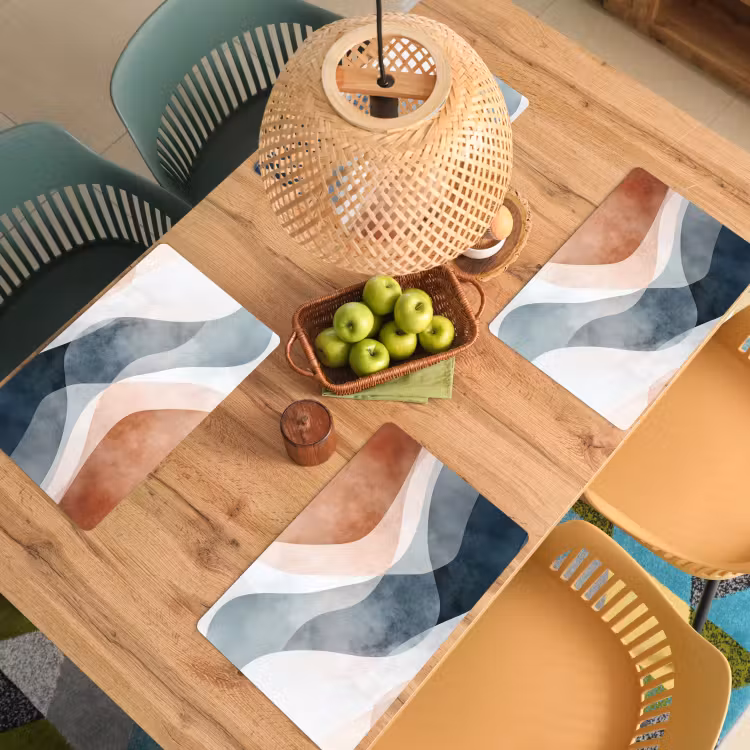 Abstract - Golven - Blauw Placemat vinyl groot -zzsfeer5_Kitchenyeah-website