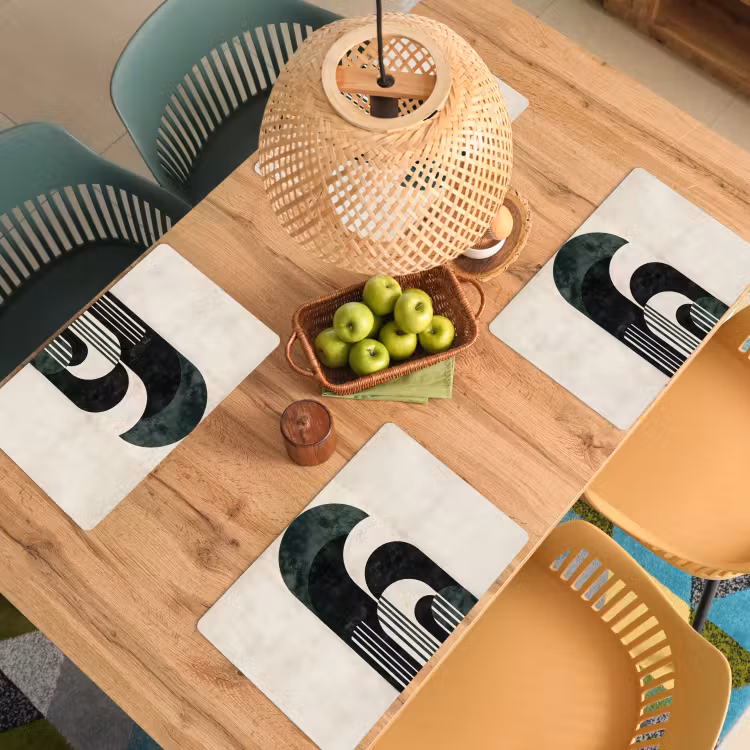 Bogen - Donkergroen - Lijnen Placemat vinyl groot -zzsfeer5_Kitchenyeah-website