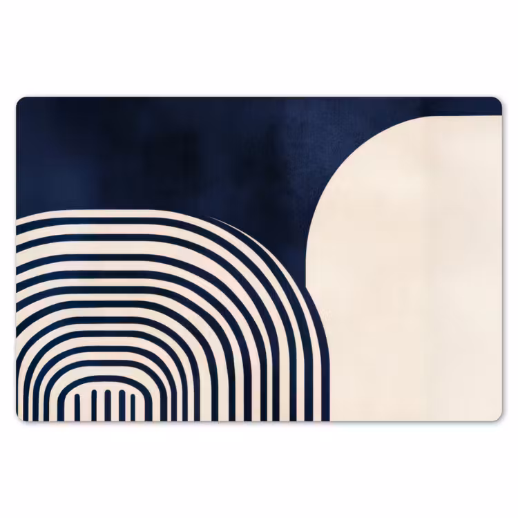Donkerblauw - Abstract - Lijnen Placemat vinyl groot -zzsfeer1_Kitchenyeah-website