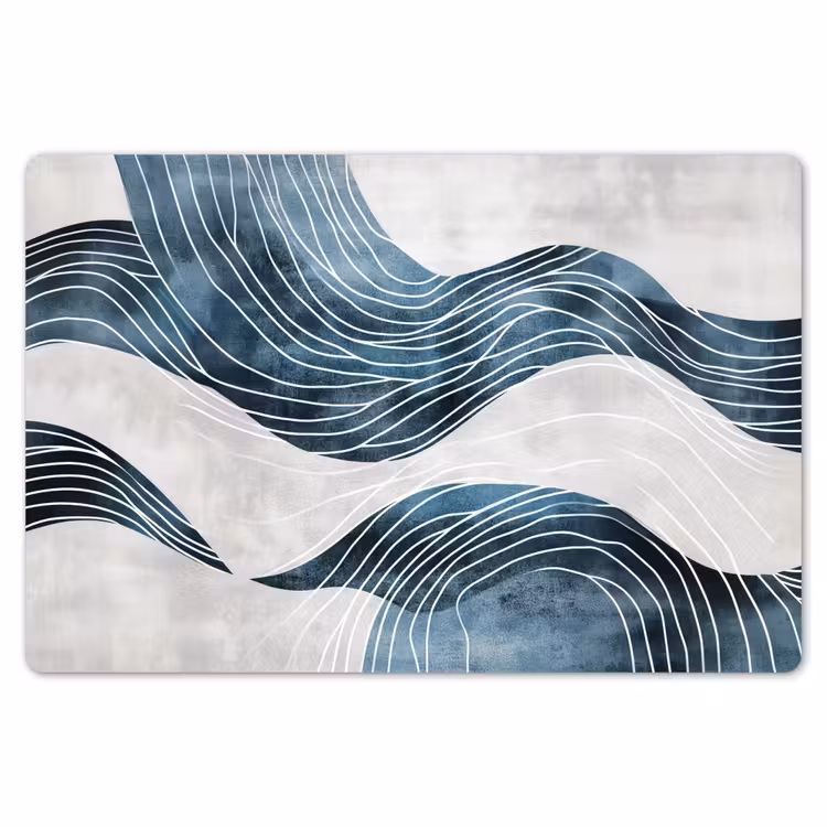 Lijnen - Golven - Abstract - Blauw Placemat vinyl groot -zzsfeer1_Kitchenyeah-website