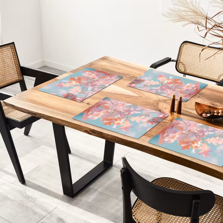 Eikenbladeren - Takken - Roze Placemat vinyl groot -zzsfeer4_Kitchenyeah-website