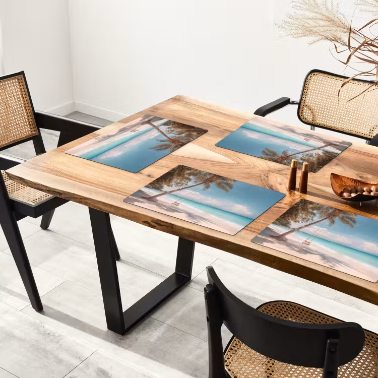 Palmboom - Schommel - Strand - Lucht Placemat vinyl groot -zzsfeer4_Kitchenyeah-website