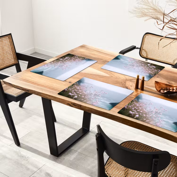 Klif - Bloemen - Zee - Roze Placemat vinyl groot -zzsfeer4_Kitchenyeah-website