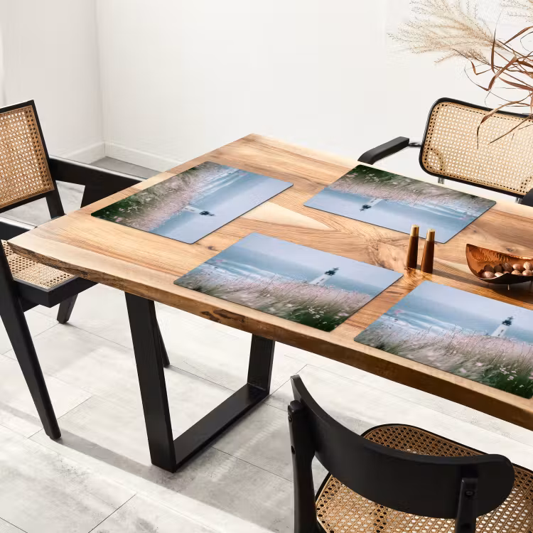 Vuurtoren - Klif - Zee - Bloemen Placemat vinyl groot -zzsfeer4_Kitchenyeah-website