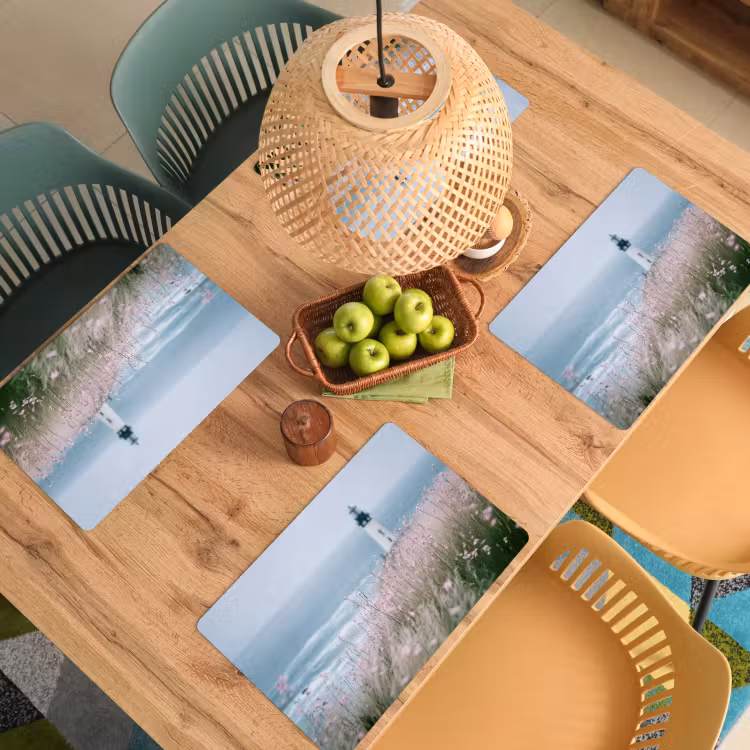 Vuurtoren - Klif - Zee - Bloemen Placemat vinyl groot -zzsfeer5_Kitchenyeah-website