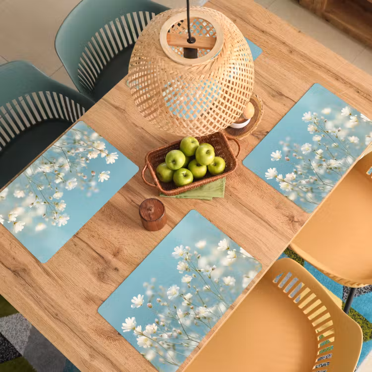 Stengels - Bloemen - Lucht - Wit Placemat vinyl groot -zzsfeer5_Kitchenyeah-website