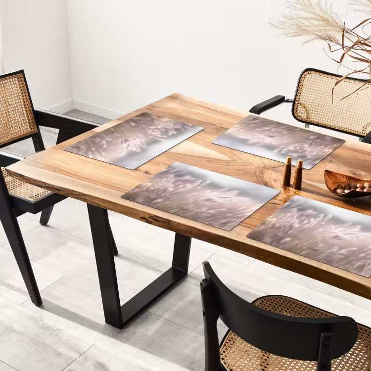 Graspluimen - Wind - Beige - Mistig Placemat vinyl groot -zzsfeer4_Kitchenyeah-website