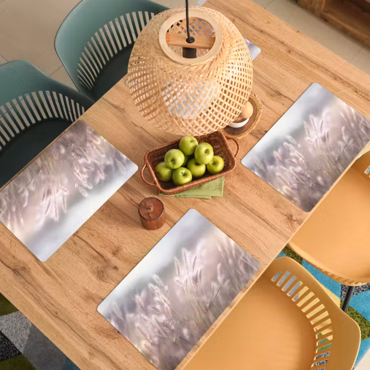 Graspluimen - Wind - Beige - Mistig Placemat vinyl groot -zzsfeer5_Kitchenyeah-website