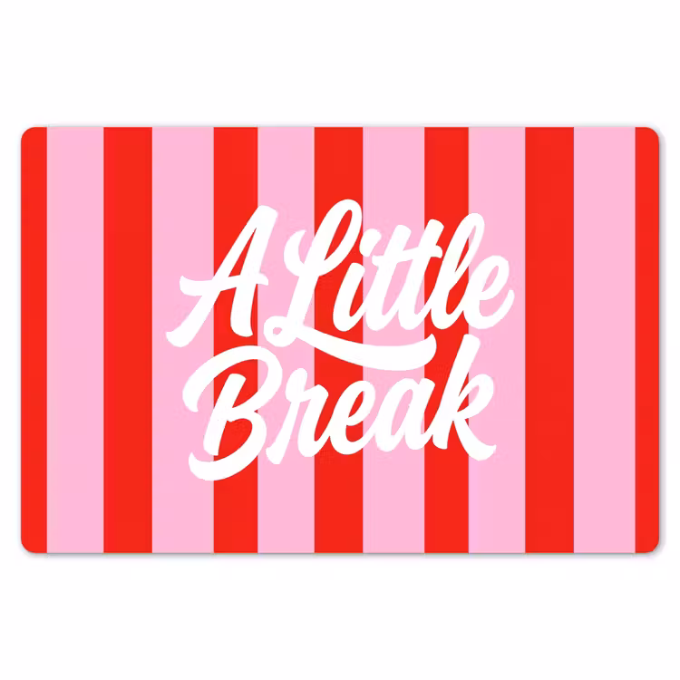 A Little Break - Strepen - Rood - Roze Placemat vinyl groot -zzsfeer1_Kitchenyeah-website