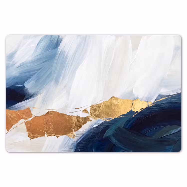 Abstract - Acryl - Blauw - Goud - Elegant Placemat vinyl groot -zzsfeer1_Kitchenyeah-website