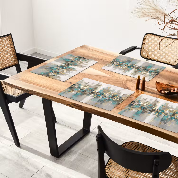 Abstract - Blokken - Goud - Skyline Placemat vinyl groot -zzsfeer4_Kitchenyeah-website