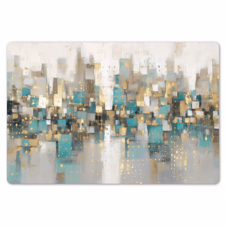 Abstract - Blokken - Goud - Skyline Placemat vinyl groot -zzsfeer1_Kitchenyeah-website