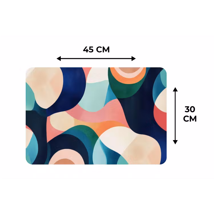 Abstract - Blauw - Roze Placemat vinyl groot -specs