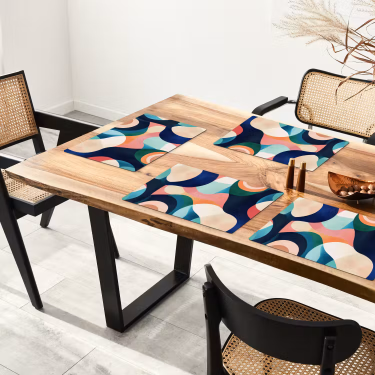 Abstract - Blauw - Roze Placemat vinyl groot -zzsfeer4_Kitchenyeah-website