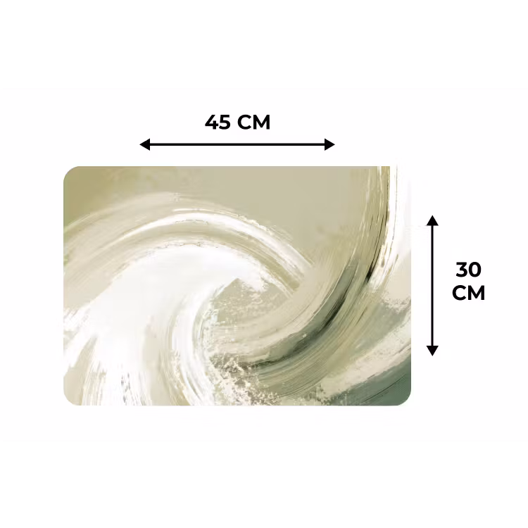 Abstract - Penseelstreken - Golven - Groen Placemat vinyl groot -specs