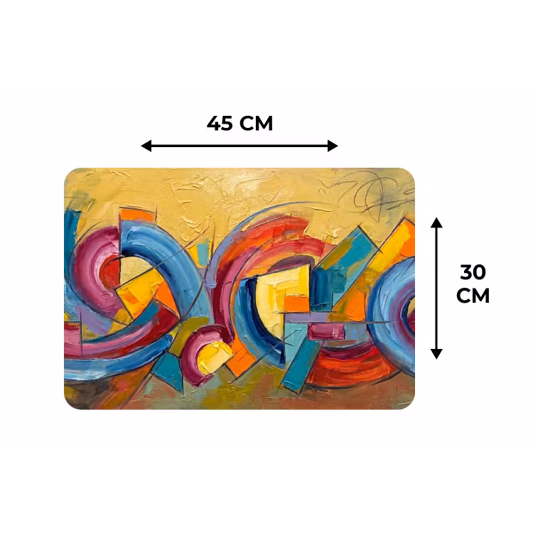 Abstract - Cirkels - Schilderij - Kleurrijk - Dynamisch Placemat vinyl groot -specs