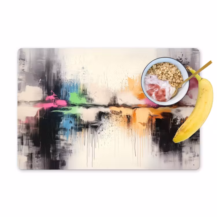 Abstract - Kleurexplosie - Landschap Placemat vinyl groot -zzzproduct_Kitchenyeah-website