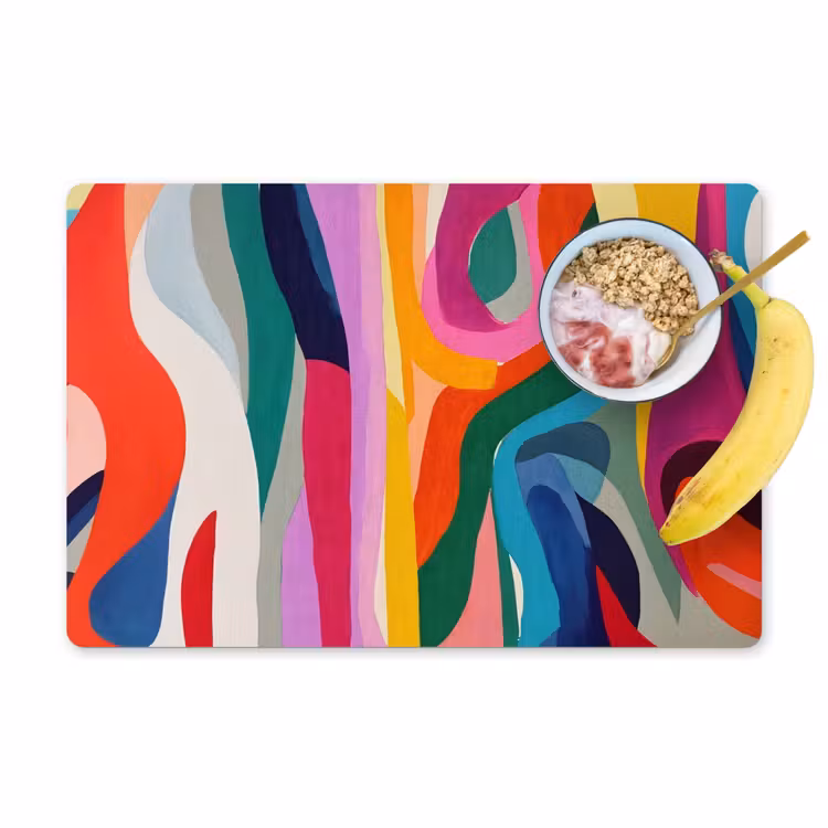 Abstract - Kleurrijk - Golven - Lijnen Placemat vinyl groot -zzzproduct_Kitchenyeah-website