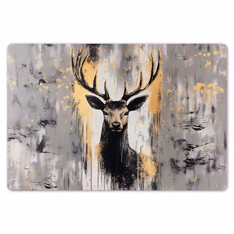 Abstract - Hert - Gewei - Goud Placemat vinyl groot -zzsfeer1_Kitchenyeah-website