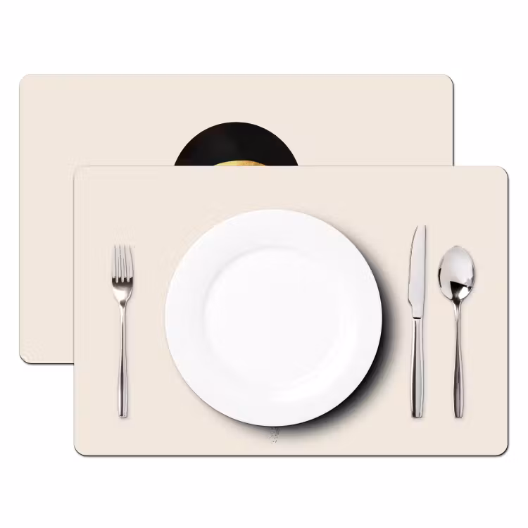 Abstract ontwerp - Zwarte cirkel - Verfvlekken Placemat vinyl groot -zzsfeer2_Kitchenyeah-website