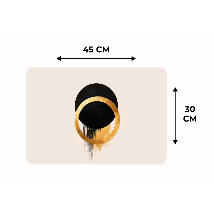 Abstract ontwerp - Zwarte cirkel - Verfvlekken Placemat vinyl groot -specs