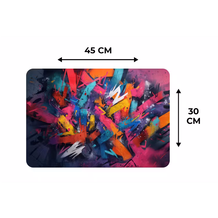 Abstract - Explosie - Neonkleuren Placemat vinyl groot -specs