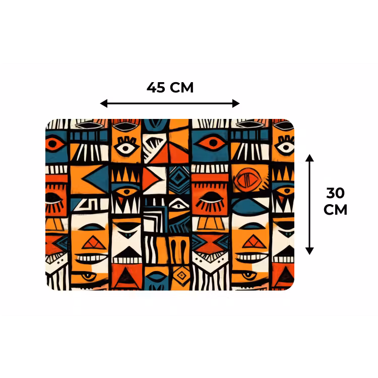 Abstract - Gezichten - Mozaïek Placemat vinyl groot -specs