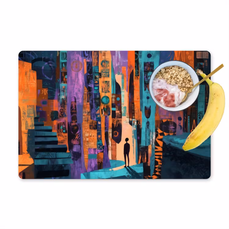 Abstract - Figuren - Kleurrijk Placemat vinyl groot -zzzproduct_Kitchenyeah-website