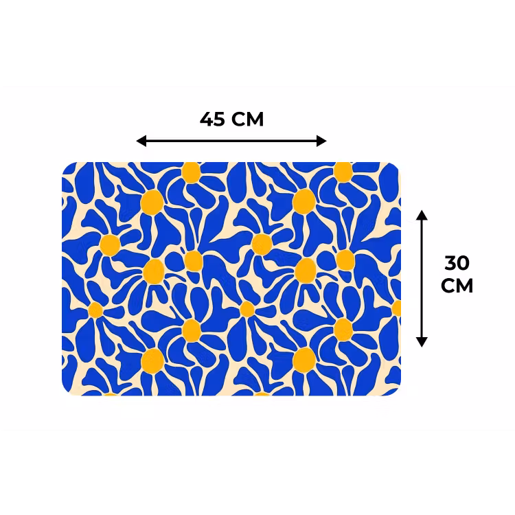 Abstract - Bloem - Blauw Placemat vinyl groot 368 -specs