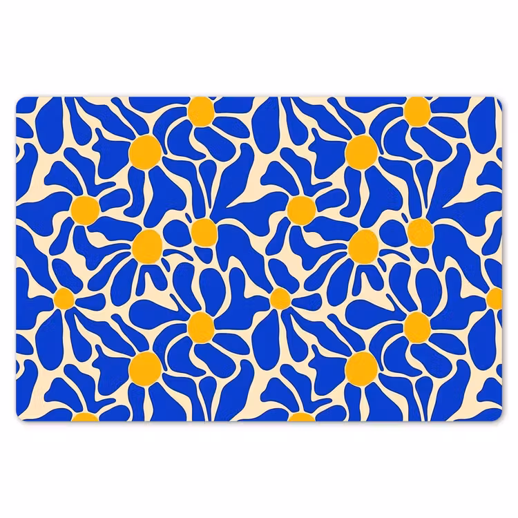 Abstract - Bloem - Blauw Placemat vinyl groot 368 -zzsfeer1_Kitchenyeah-website