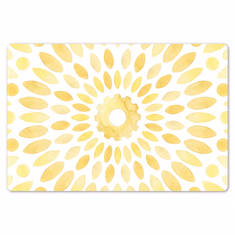 Abstract - Geometrisch - Stralend - Geel Placemat vinyl groot -zzsfeer1_Kitchenyeah-website