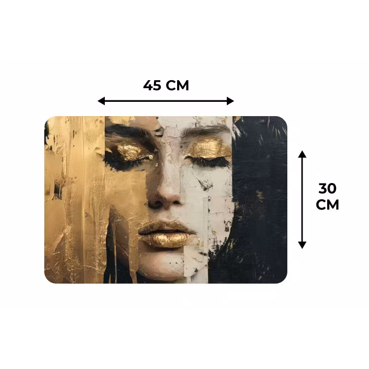 Abstract - Goud - Gezicht - Lippen Placemat vinyl groot -specs