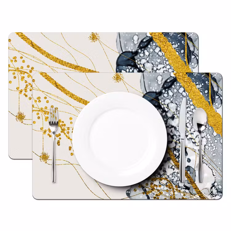 Abstract - Goud - Natuur - Kunst Placemat vinyl groot -zzsfeer2_Kitchenyeah-website