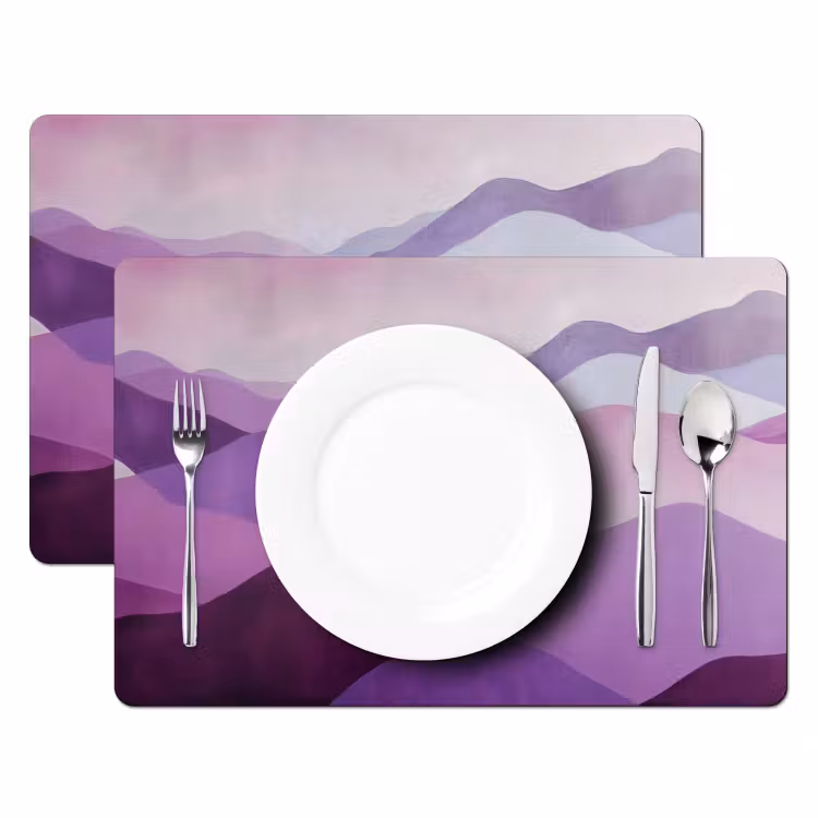 Abstract - Heuvels - Landschap - Paars Placemat vinyl groot -zzsfeer2_Kitchenyeah-website