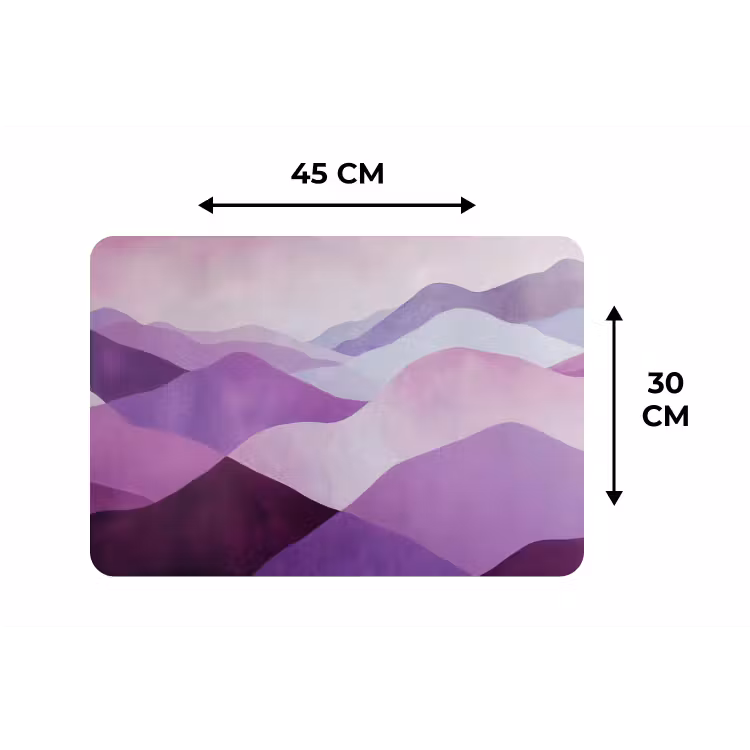 Abstract - Heuvels - Landschap - Paars Placemat vinyl groot -specs