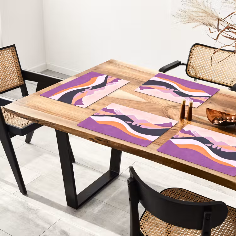 Abstract - Heuvels - Bomen - Groen Placemat vinyl groot -zzsfeer4_Kitchenyeah-website