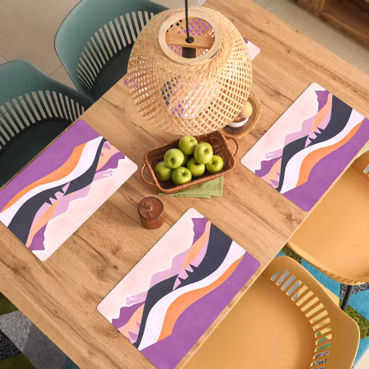 Abstract - Heuvels - Bomen - Groen Placemat vinyl groot -zzsfeer5_Kitchenyeah-website