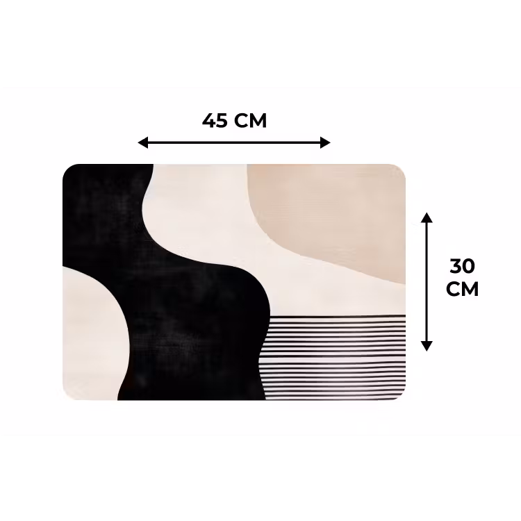 Abstract - Japandi - Beige - Modern Placemat vinyl groot -specs