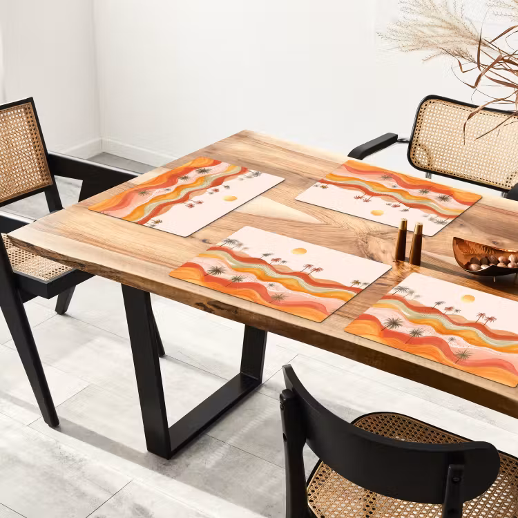 Abstract landschap - Palmbomen - Kleurrijk Placemat vinyl groot -zzsfeer4_Kitchenyeah-website