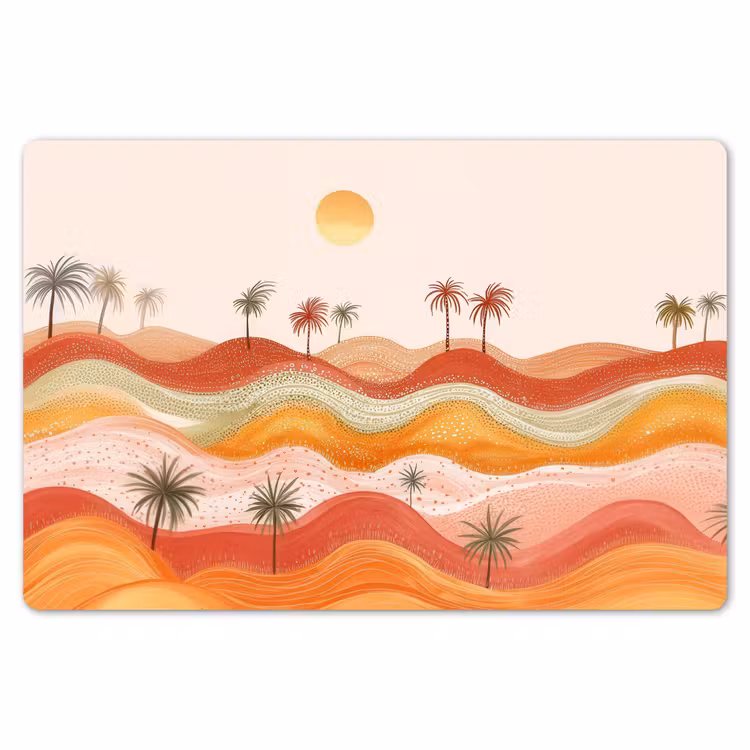 Abstract landschap - Palmbomen - Kleurrijk Placemat vinyl groot -zzsfeer1_Kitchenyeah-website