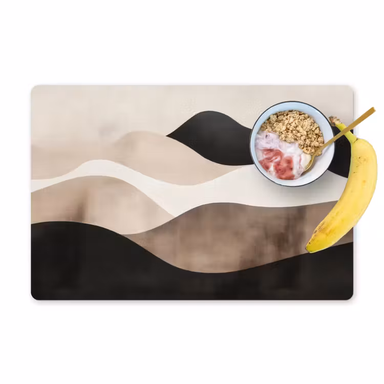 Abstract - Landschap - Golven - Crèmekleur Placemat vinyl groot -zzzproduct_Kitchenyeah-website