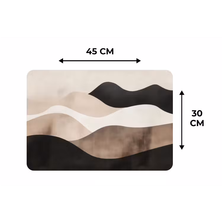 Abstract - Landschap - Golven - Crèmekleur Placemat vinyl groot -specs