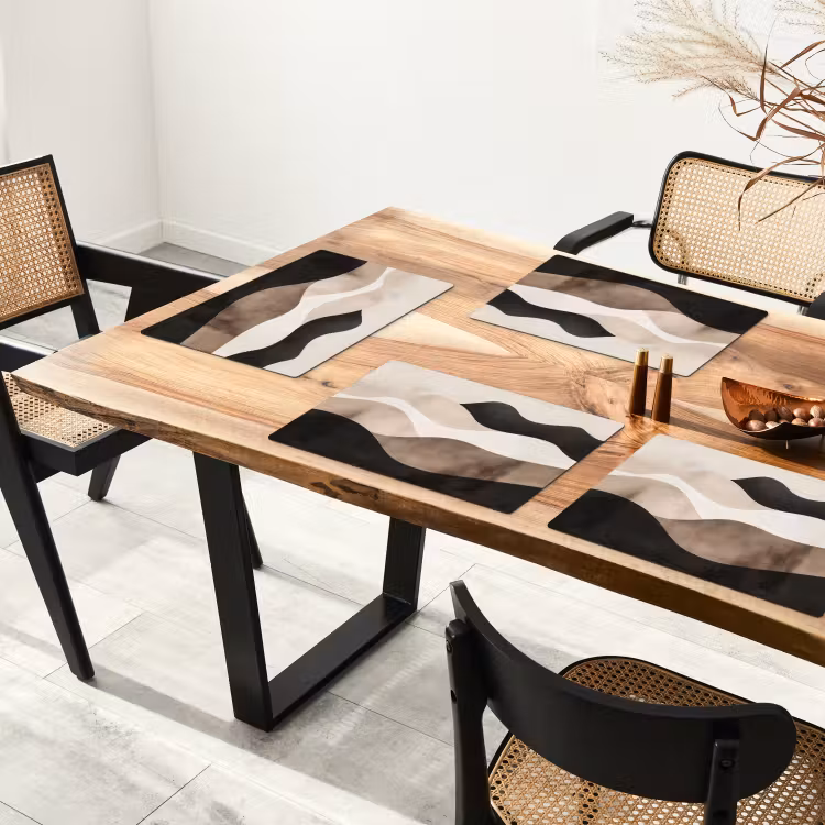 Abstract - Landschap - Golven - Crèmekleur Placemat vinyl groot -zzsfeer4_Kitchenyeah-website