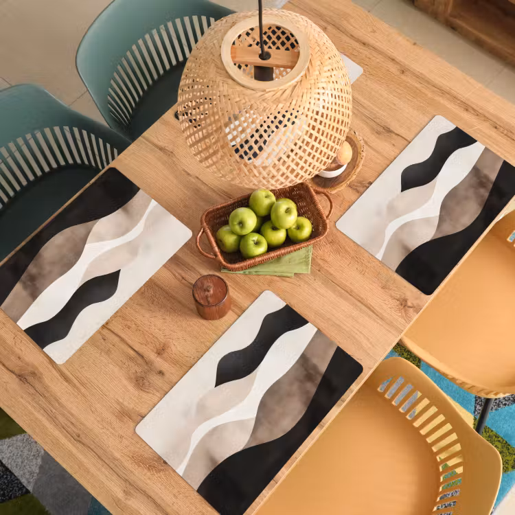 Abstract - Landschap - Golven - Crèmekleur Placemat vinyl groot -zzsfeer5_Kitchenyeah-website