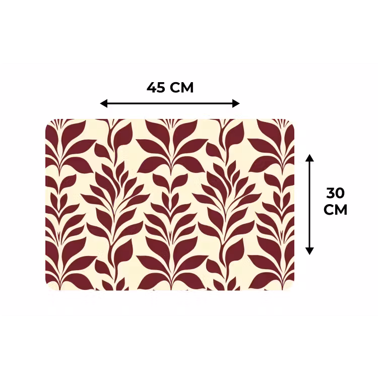 Abstract - Bladeren - Burgundy Placemat vinyl groot 368 -specs