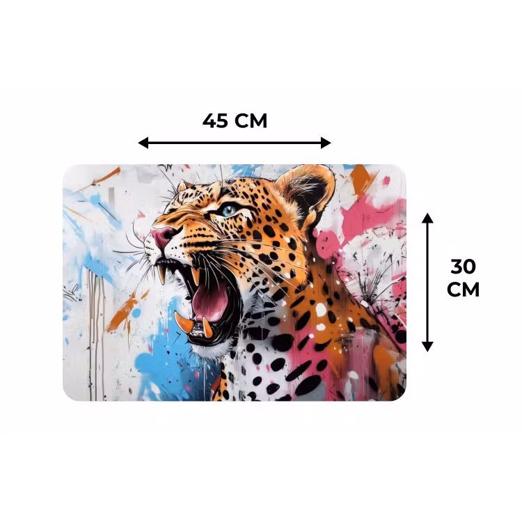 Abstract - Luipaard - Kleurrijk Placemat vinyl groot -specs