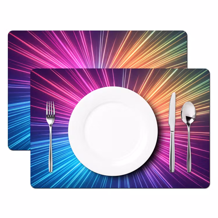 Abstract - Light - Burst - Modern - Colorful Placemat vinyl groot -zzsfeer2_Kitchenyeah-website