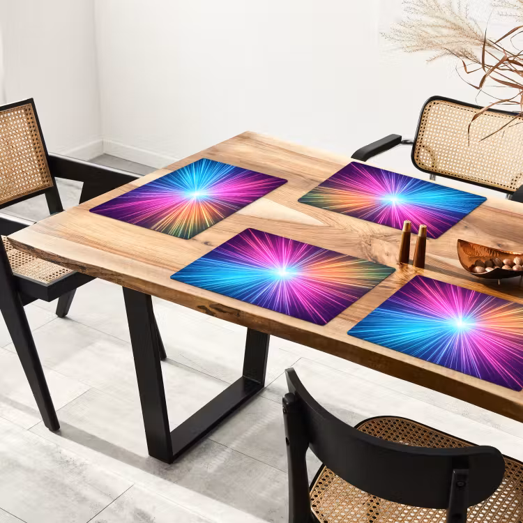 Abstract - Light - Burst - Modern - Colorful Placemat vinyl groot -zzsfeer4_Kitchenyeah-website