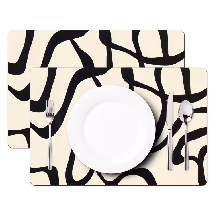 Abstract - Lijnen - Modern - Beige Placemat vinyl groot -zzsfeer2_Kitchenyeah-website