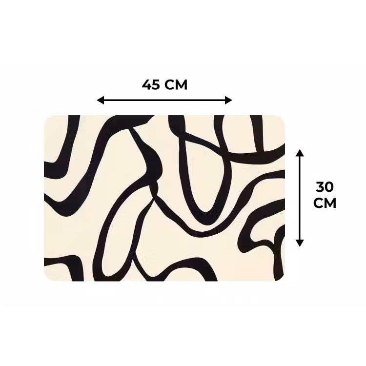 Abstract - Lijnen - Modern - Beige Placemat vinyl groot -specs